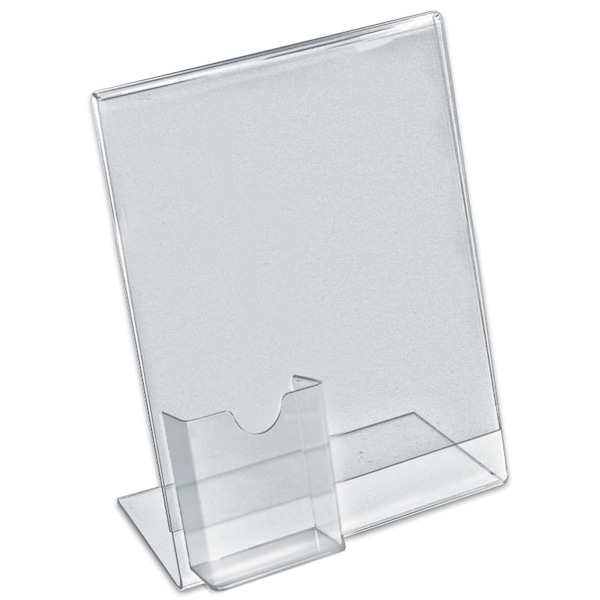 Azar Displays 8.5"W x 11"H Angled w/ Attached Tri-Fold Pocket, PK10 252055 - main